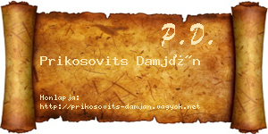 Prikosovits Damján névjegykártya